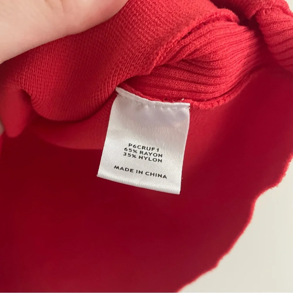 Women’s Red Ruffle Neck Top - Picture 5 of 8